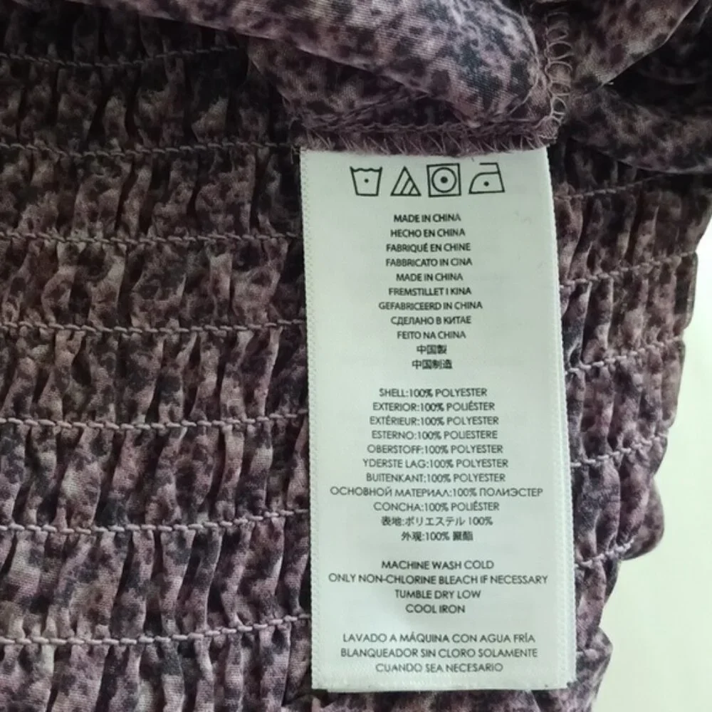Michael Kors Purple Sheer Blouse Top Round Neck Long Sleeves Sz.XL